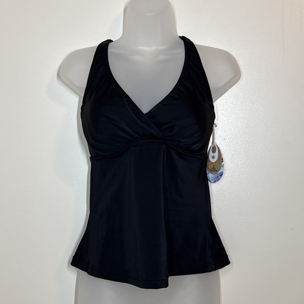 PrAna Kayana Strappy‎ Tankini Swimsuit Top 34D Small Bathing Suit UPF 50 New $85